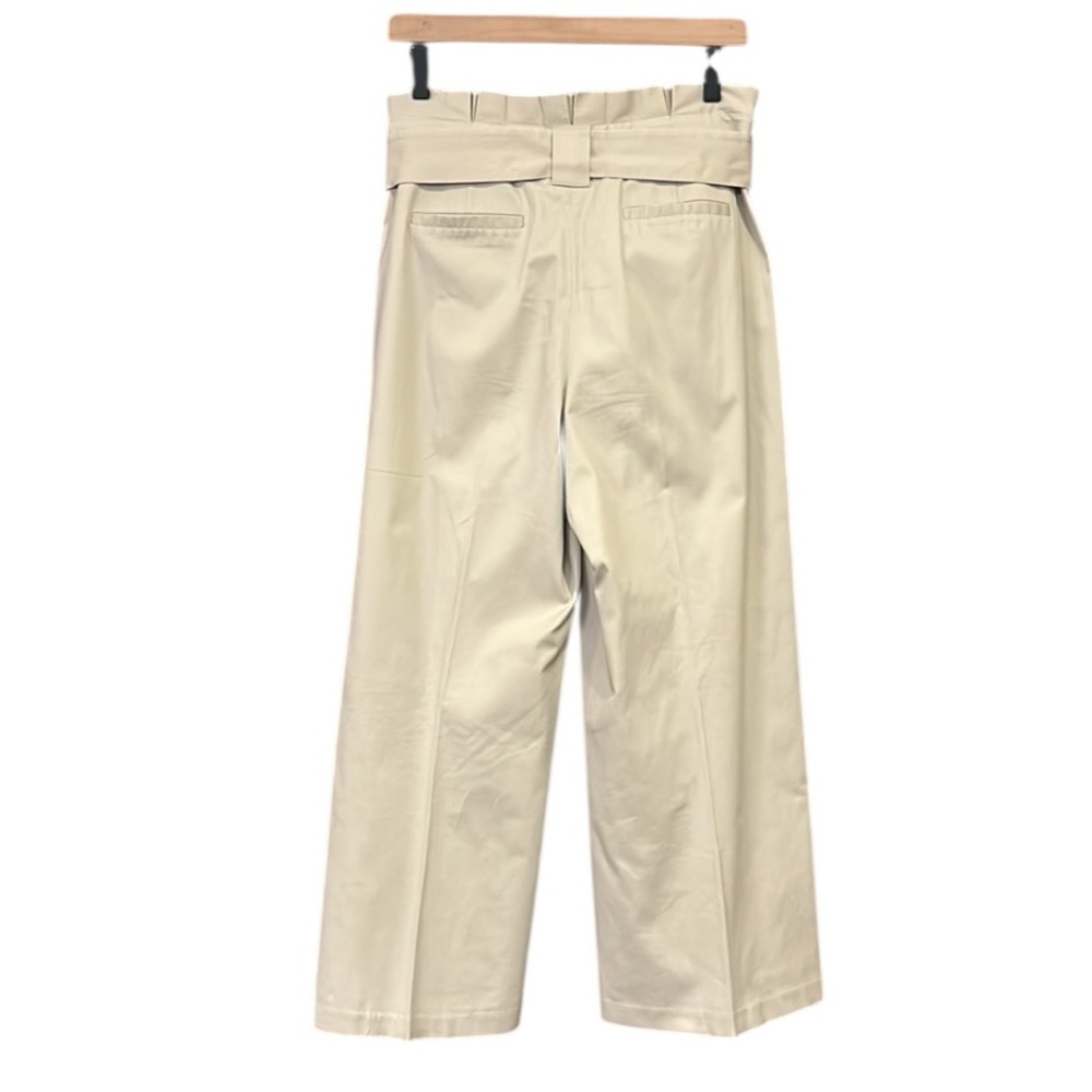 Halogen Paperbag Belted Wide Leg Cropped Pants Beige Women’s Size 8 - Picture 6 of 14